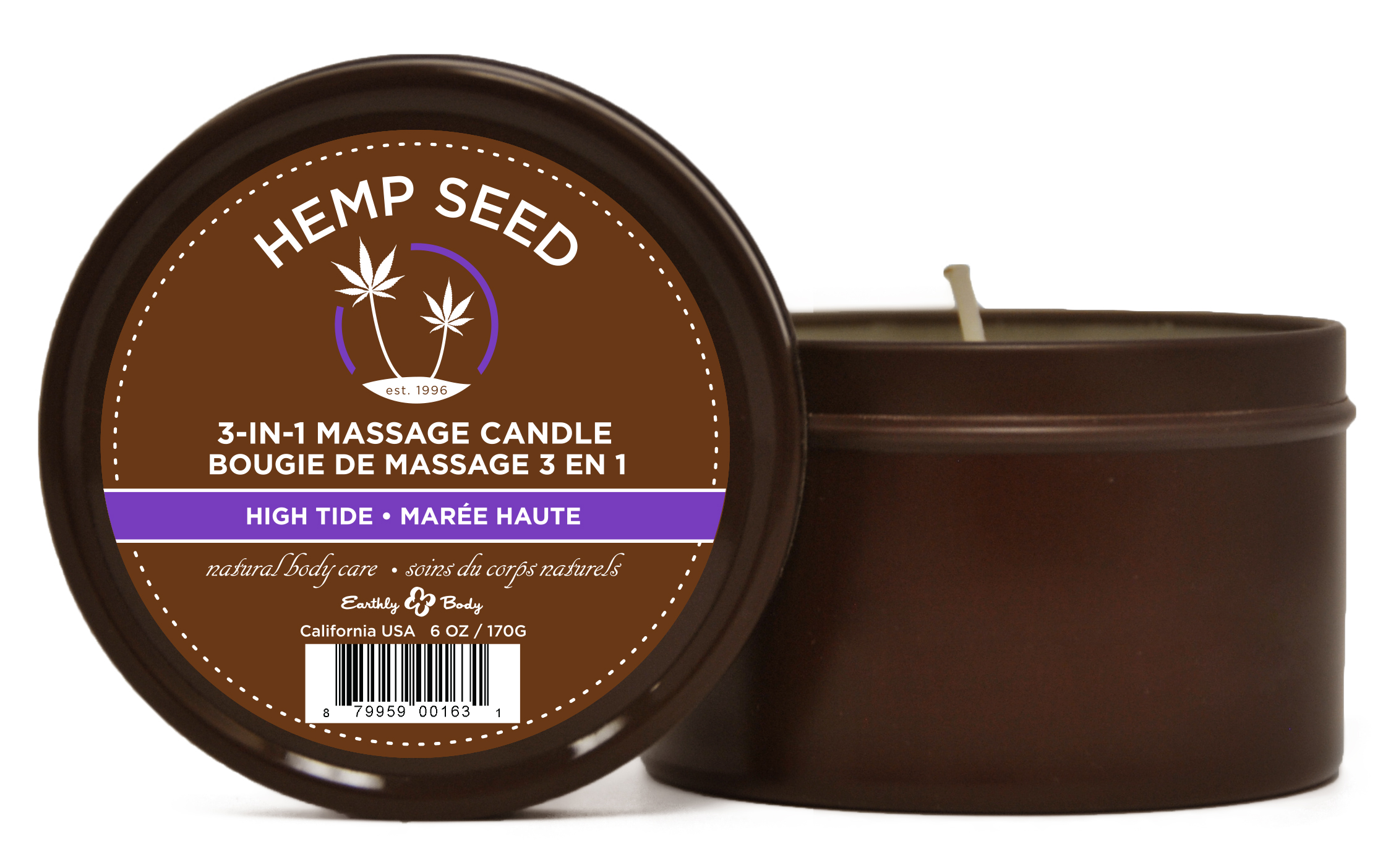 LnSPzImPxv8KGl2yaKfF2ymrcjqvV1Fx Hemp Seed 3-in-1 Massage Candle - High Tide - 6 Oz. - Image 1