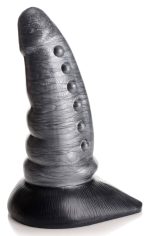 Beastly Tapered Bumpy Silicone Dildo - Silver - Image 3