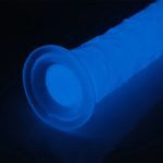 Get Lucky Glow-in-the-Dark Periwinkle Peen 8.5" Dildo - Image 6