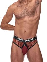 Cock Pit Net Cock Ring Thong - S/ M - Burgundy - Image 5