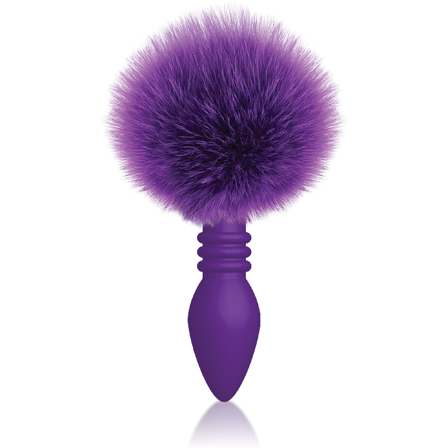 MIlM1dchsDA4QOcvrWm0HeDRLQNLV0Xc The 9's Cottontails Silicone Bunny Tail Butt Plug - Ribbed Purple - Image 1