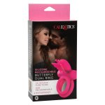 Silicone Rechargeable Dual Butterfly Ring - Pink - Image 4