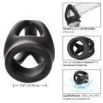 Alpha Liquid Silicone Dual Cage and Ring - Black Ring - Black - Image 9