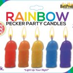Rainbow Pecker Party Candles - 5 Pack