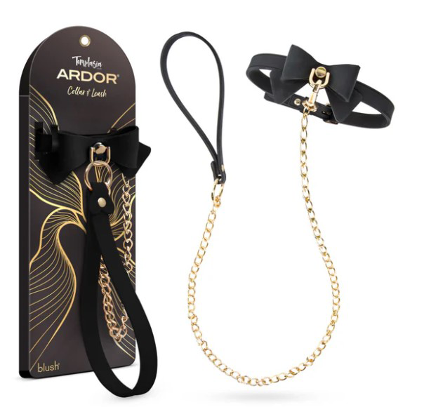 Mx8LGzpS Temptasia Ardor - Collar and Leash - Black With Bow - Image 1