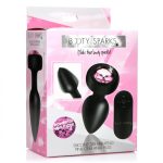 28x Silicone Vibrating Pink Gem Anal Plug With Remote - Small - Image 3