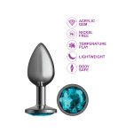 Teal Round Gem Gunmetal Metal Plug - Md - Image 4