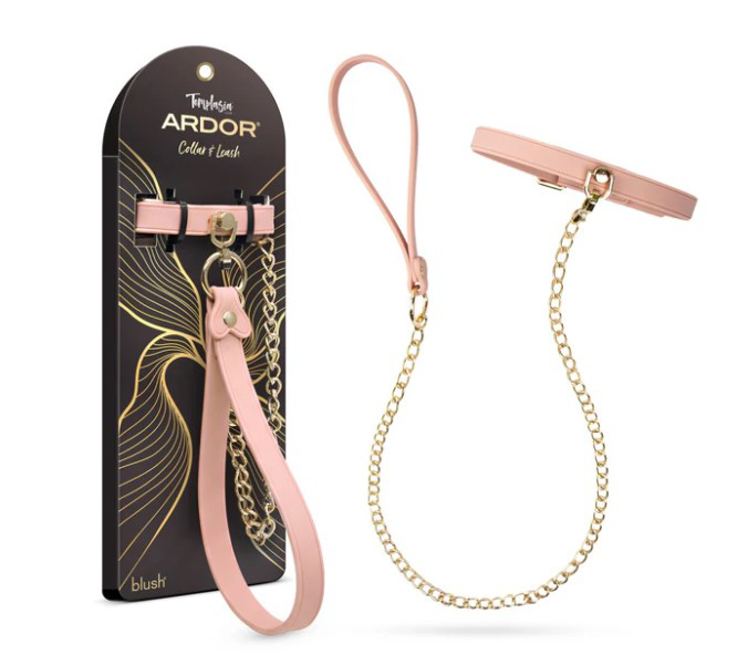 NQ03VVZf Temptasia Ardor - Collar and Leash - Pink - Image 1