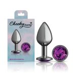 Purple Round Gem Gunmetal Metal Plug - Md - Image 6
