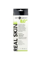 Get Lucky Real Skin 8" Dual Layer Dildo Dark Brown - Image 2