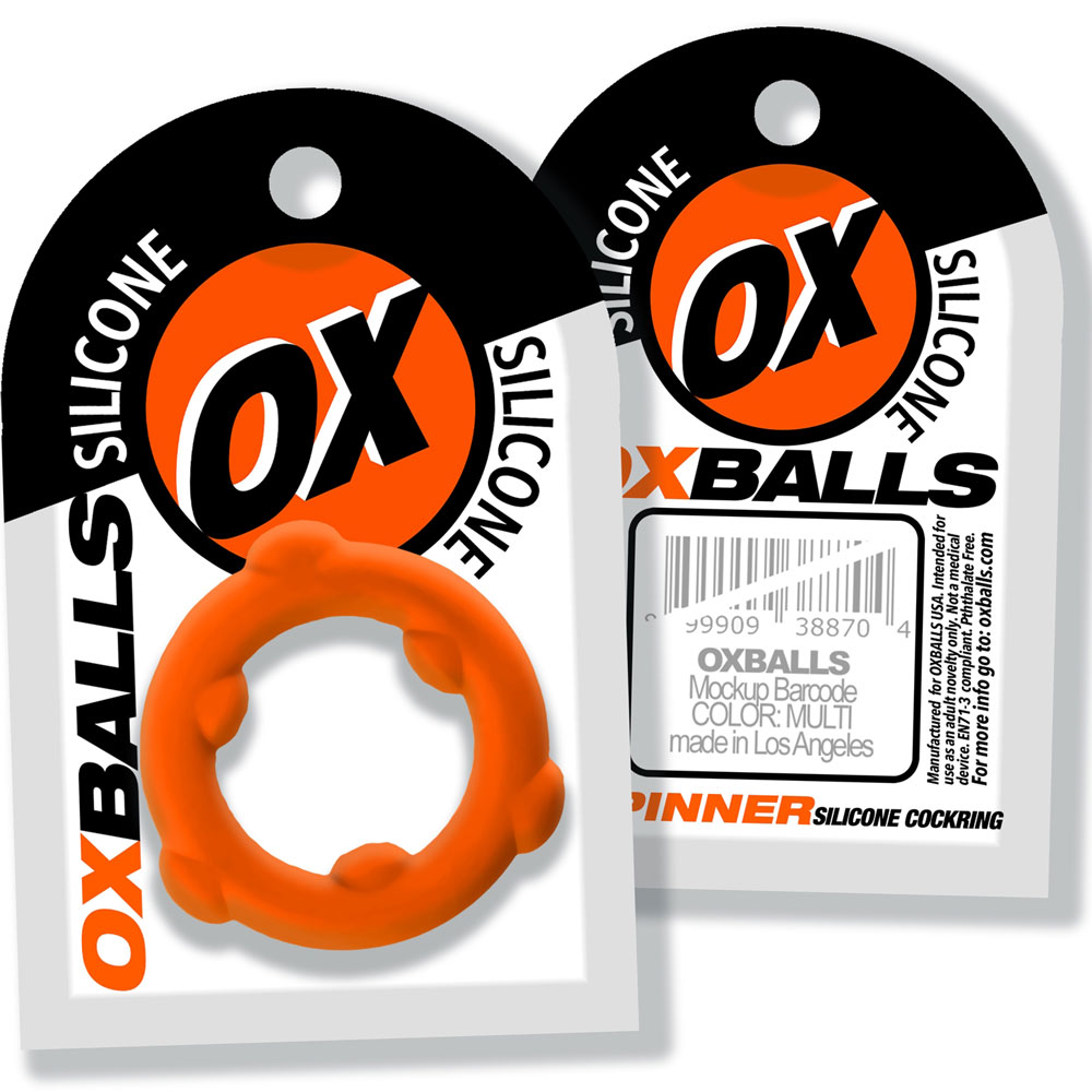 No5US0cX Spinner Single Silicone Ring - Orange Silicone - Image 1