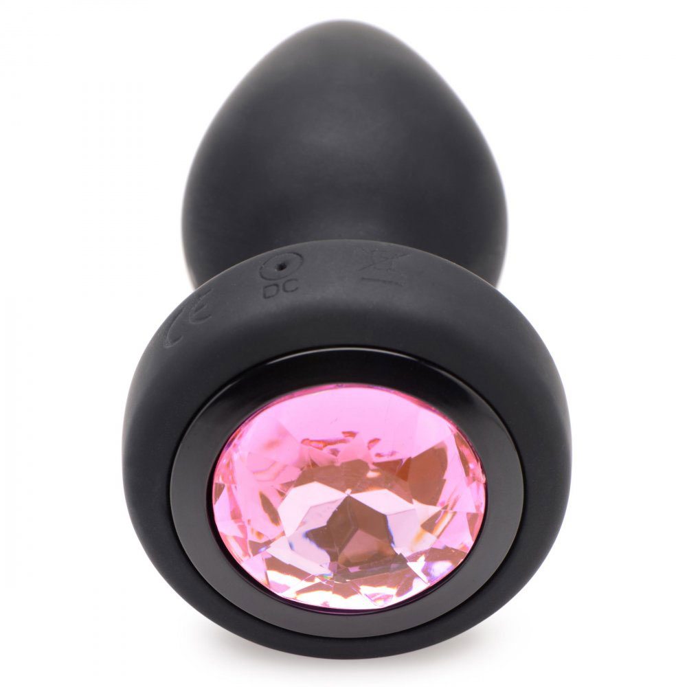 NpyvG0vnFD8a469WbplK8Jbeec0wcj2O 28x Silicone Vibrating Pink Gem Anal Plug With Remote - Small - Image 1