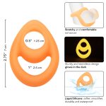 Alpha Glow-in-the-Dark Liquid Silicone Teardrop Ring - Orange - Image 3