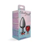Deep Red Heart Gem Gunmetal Metal Plug - Lg - Image 4