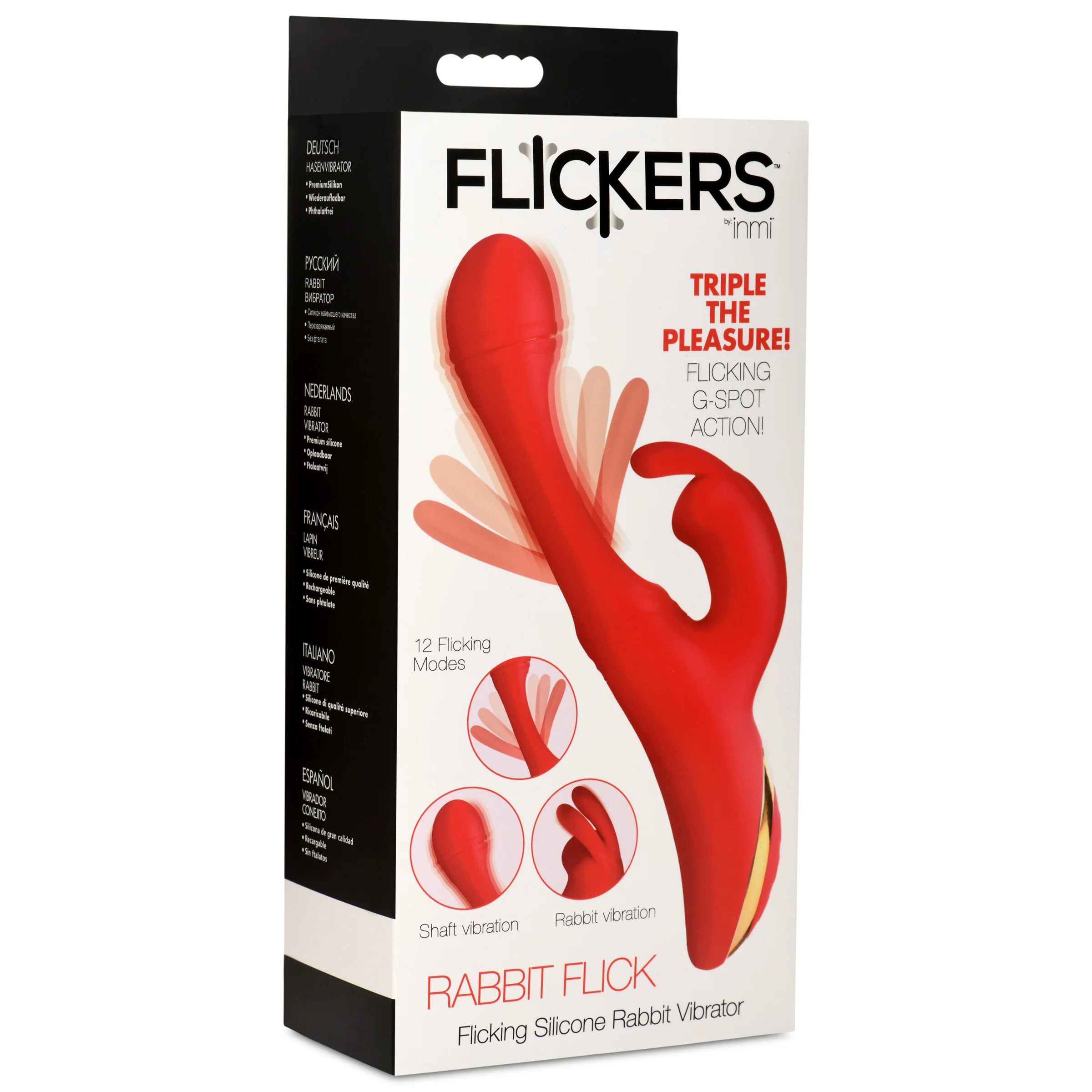 OLmFvJE8n9a2mYp6UXGPiNNIrUK2CLll Rabbit Flick Flicking Silicone Rabbit Vibrator - Red - Image 1