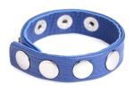 Cock Gear Leather Speed Snap Cock Ring - Blue - Image 2