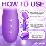 Tri-Flick Flicking Silicone Rabbit Vibrator - Purple - Image 2