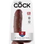 King Cock 8-Inch Cock With Balls - Brown
