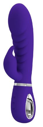 Prescott Super Soft Rabbit Silicone Vibrator - Purple - Image 6