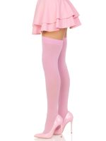 Opaque Nylon Thigh Highs - One Size - Pink - Image 2