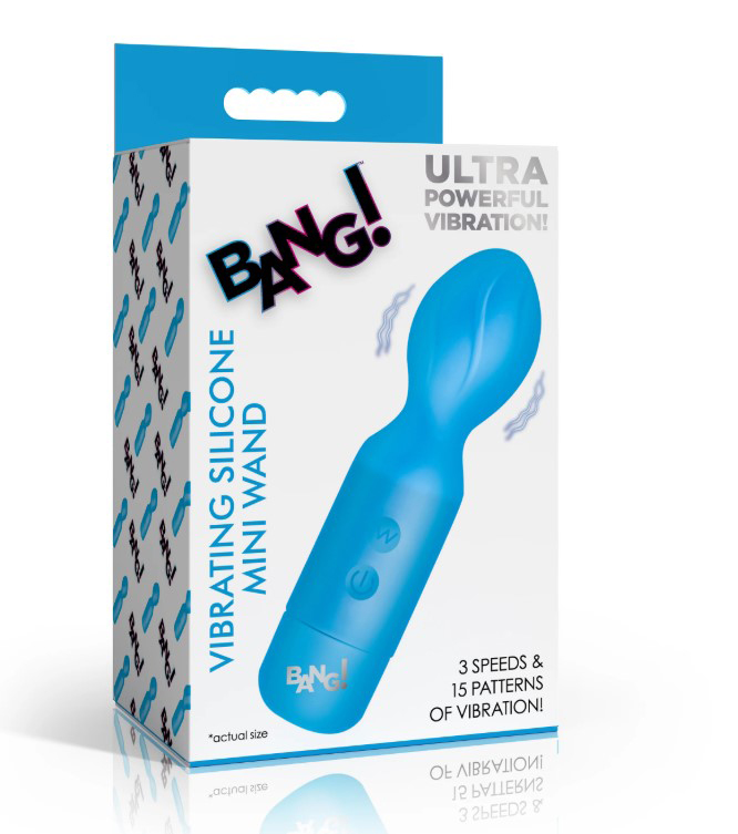 PsojfqG9 18x Vibrating Silicone Mini Wand - Blue - Image 1