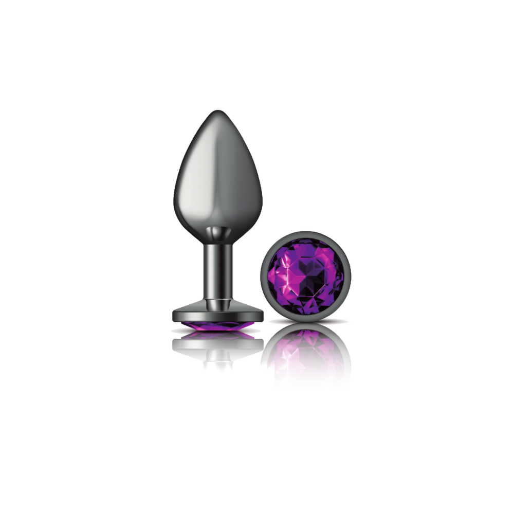 Py1eemUfQYdSTwMre8mc0GumAoPgbs1M Purple Round Gem Gunmetal Metal Plug - Md - Image 1