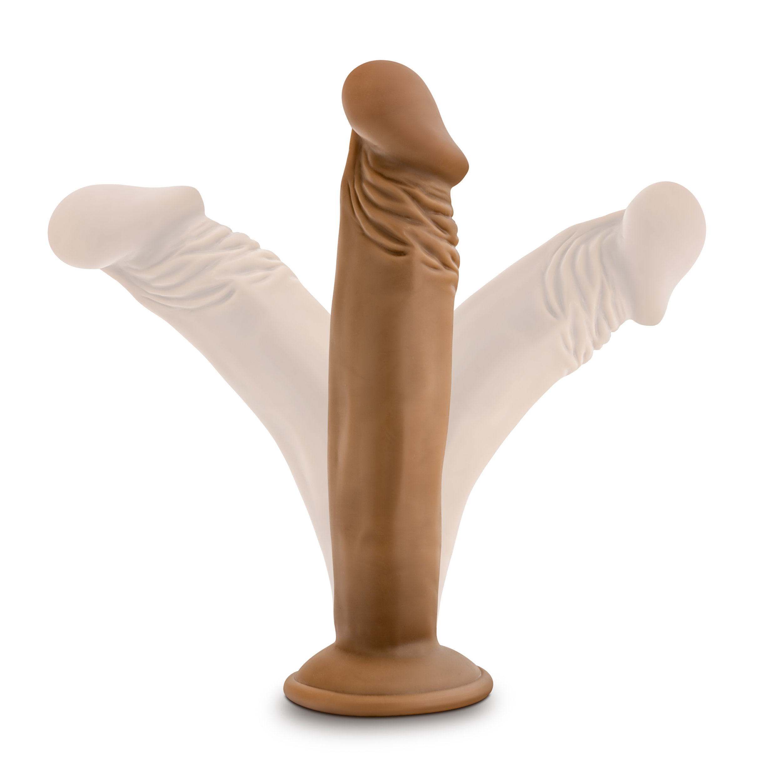 www.blushnovelties.com Dr. Skin - Dr. Small - 6 Inch Dildo - Mocha - Image 1