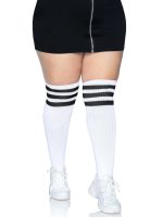 Over the Knee Athletic Socks - 1x/2x - White/black - Image 2