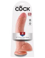 King Cock 9-Inch Cock With Balls - Flesh - Image 4