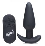21x Silicone Butt Plug With Remote - Black - Image 2
