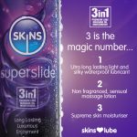 Skins Super Slide Silicone Based 3 in 1 Lubricant 4.4oz - Image 2