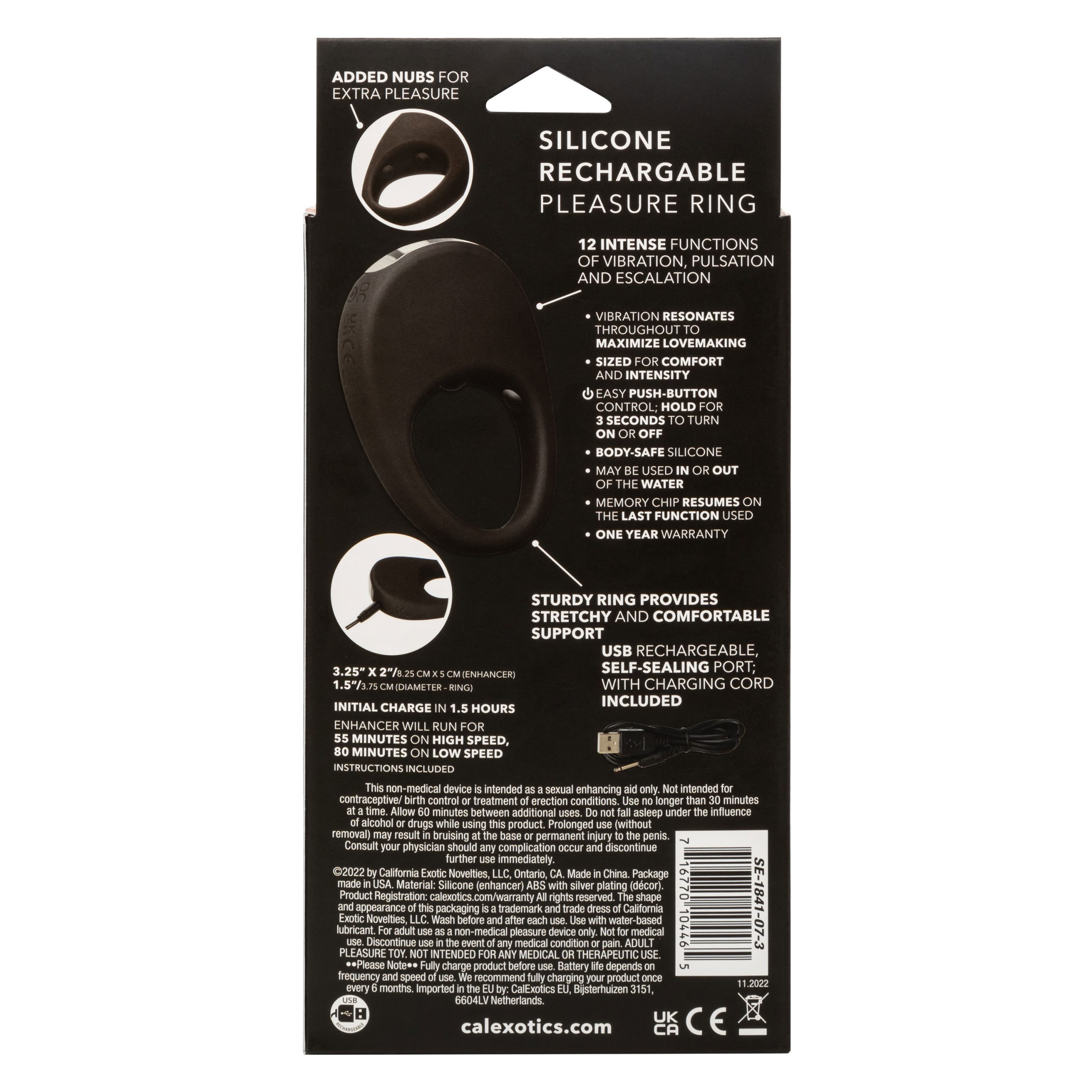 QqzYGSaGW7quxnattkdP5FS6xwICZIeO Silicone Rechargeable Pleasure Ring - Black - Black - Image 1