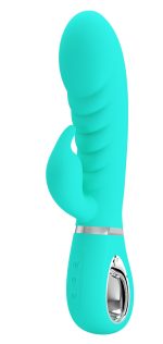 Prescott Super Soft Rabbit Silicone Vibrator - Vibrator -Teal - Image 7