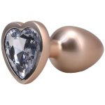 Booty Bling Metal Heart Plug - Medium - Gold - Image 3