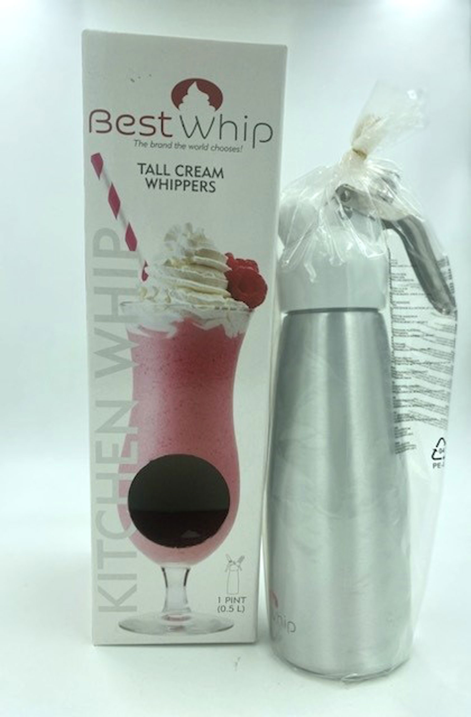 RZxlCQLaS8wey9XWmxEAF3j8xIzct6rK Tall Cream Whipper 1 Pint - Silver - Image 1