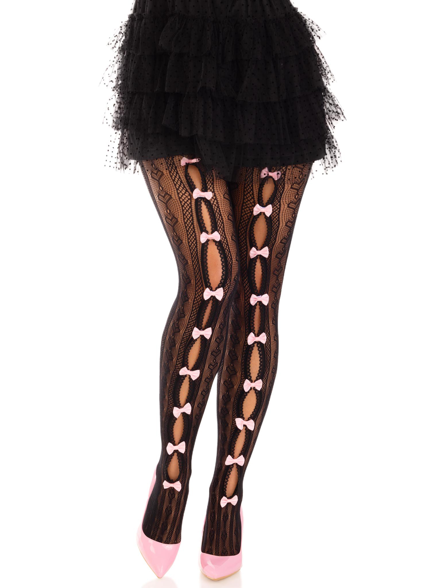 RdN0ErzcF654gTVrAlLMyojfhDa2nS0b Sweetheart Stripedtights - Os - Black - Image 1