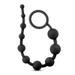 Anal Adventures - Platinum - Silicone 10 Anal Beads - Black - Image 4