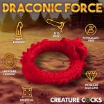 Rise of the Dragon Silicone Cock Ring - Red - Image 4