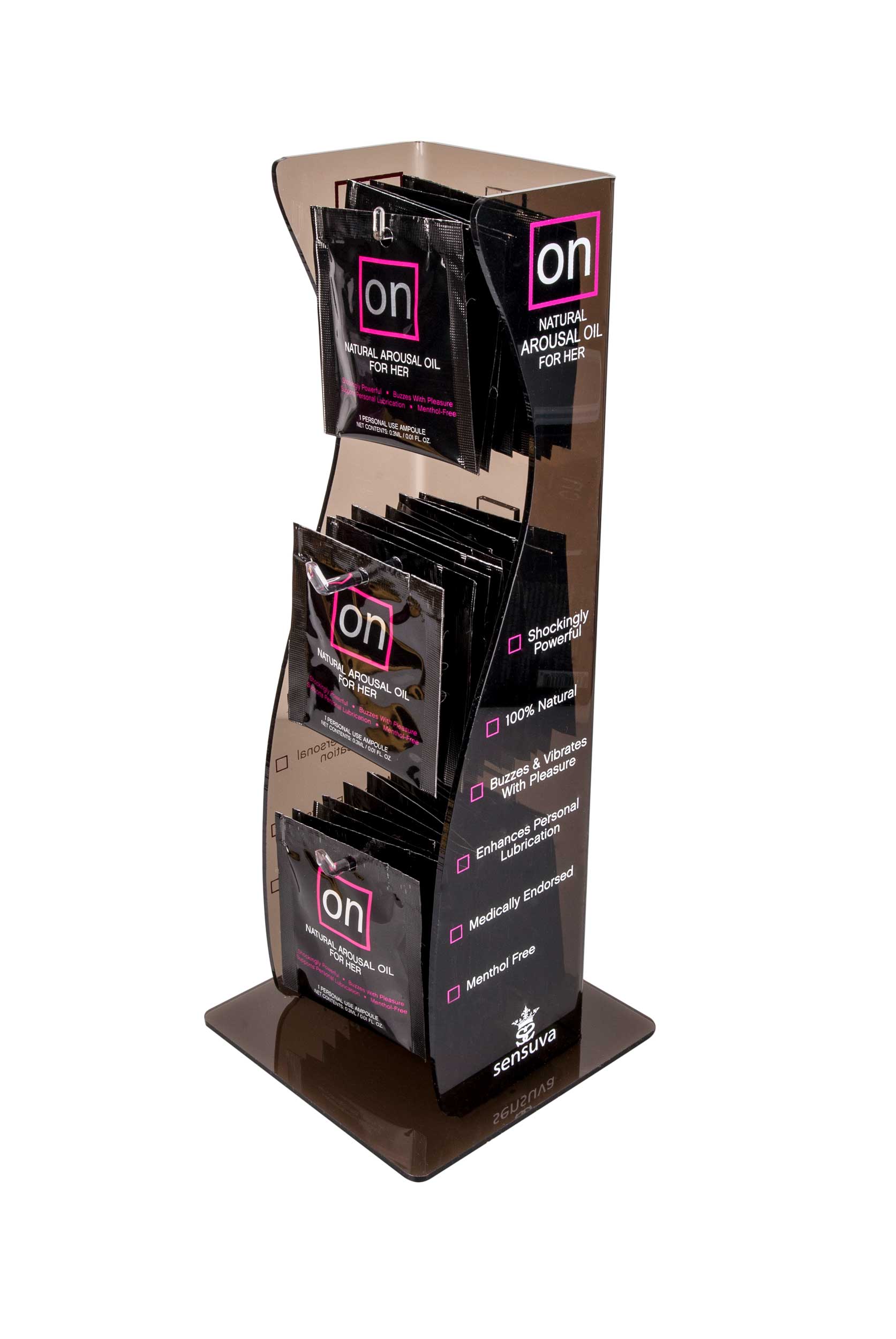 RqMPjdlTzALGNUAIhSIjLazCeSnr2adm On Arousal Oil Original 40 Piece Single Use Ampoule Tower Display - Black - Image 1