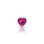 Bright Pink Heart Gem Silver Metal Plug - Sm - Image 3