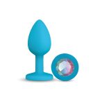 Gemma Clear Iridescent Gem Teal Silicone Plug - M - Image 9