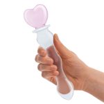 8 Inch Sweetheart Glass Dildo - Pink/clear - Image 2