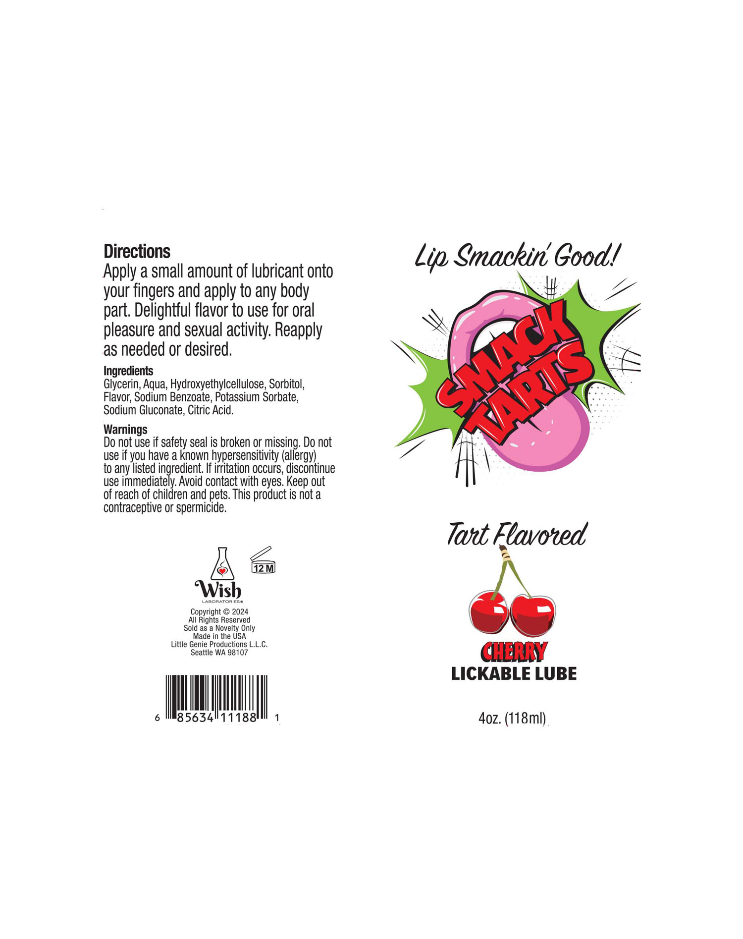 SVbiqkXpXP030QgPDH6MW41M7QDMXyEe Smack Tarts 4oz Lickable Flavored Lubricant-Cherry - Image 1