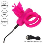 Silicone Rechargeable Dual Butterfly Ring - Pink - Image 7