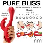 Rabbit Flick Flicking Silicone Rabbit Vibrator - Red - Image 3