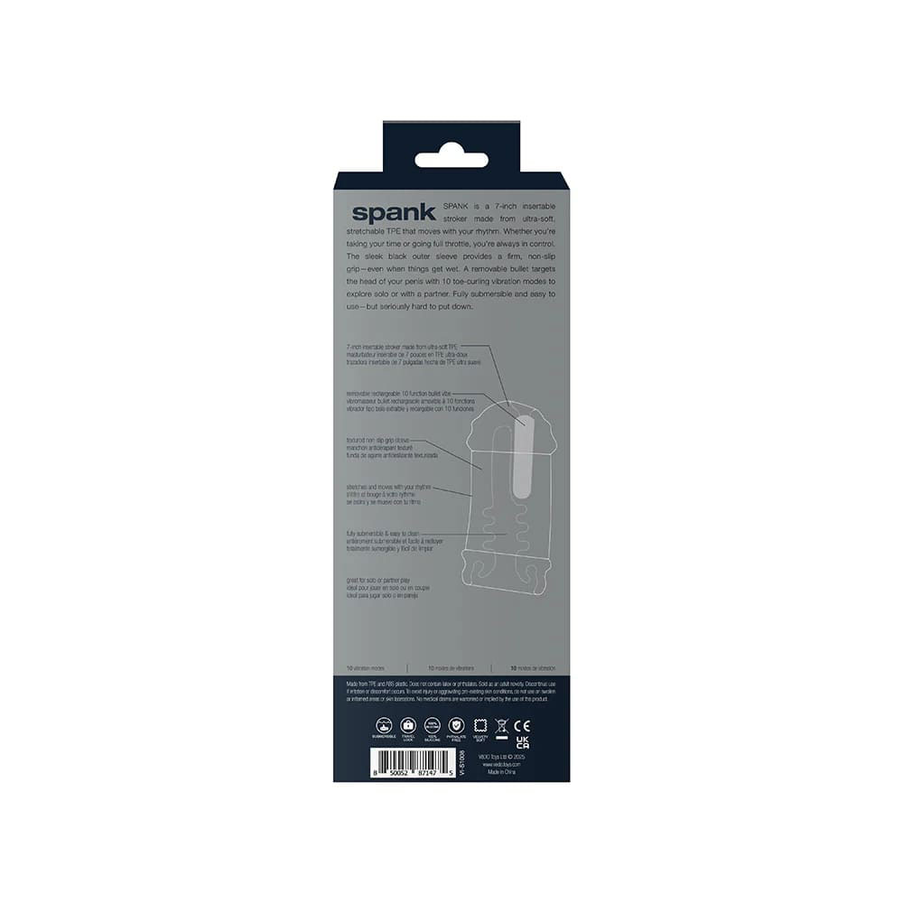 SmcaY7ST Spank Rechargeable Ultra-Grip Vibrating Stroker - Clear - Image 1