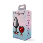 Deep Red Heart Gem Gunmetal Metal Plug - Lg - Image 3