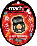 The Macho Stallions Pulsating Erection Keeper - Black
