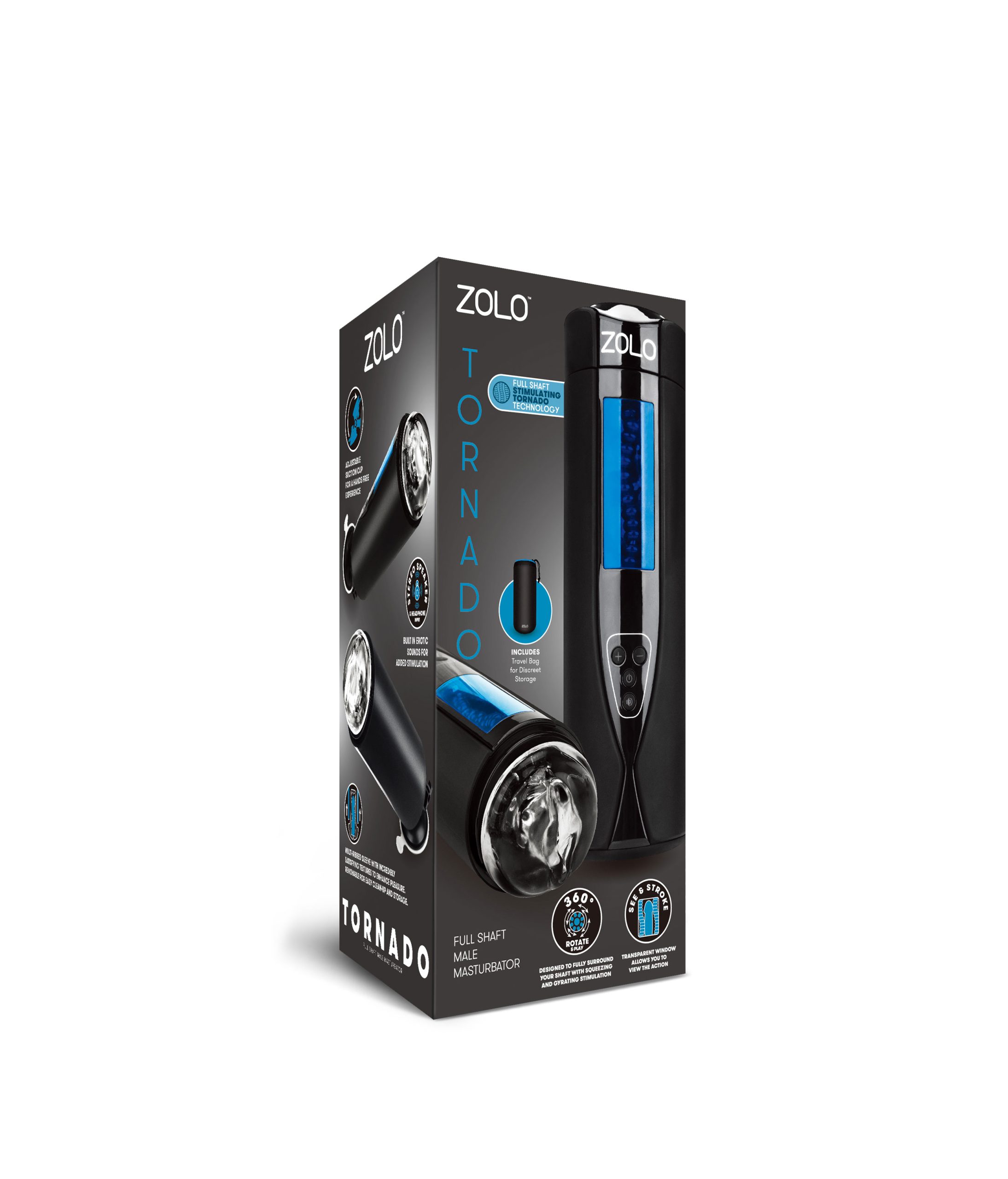 SyE118yf6PN4ZNy9X2hRORbf3rXIhXZJ Zolo Tornado Rechargeable Masturbator - Black - Image 1