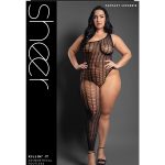 Killin It Asymmetrical Footless Bodystocking - Queen - Black